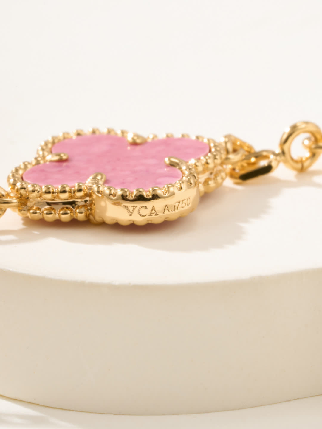 Van Cleef & Arpels Alhambra Pink Enamel Bracelet